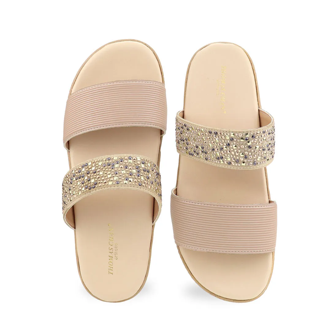 [Add to Cart RM129] Boho Rhinestone Flatform Sandals 2"inch [Cushioned Footbed Series]