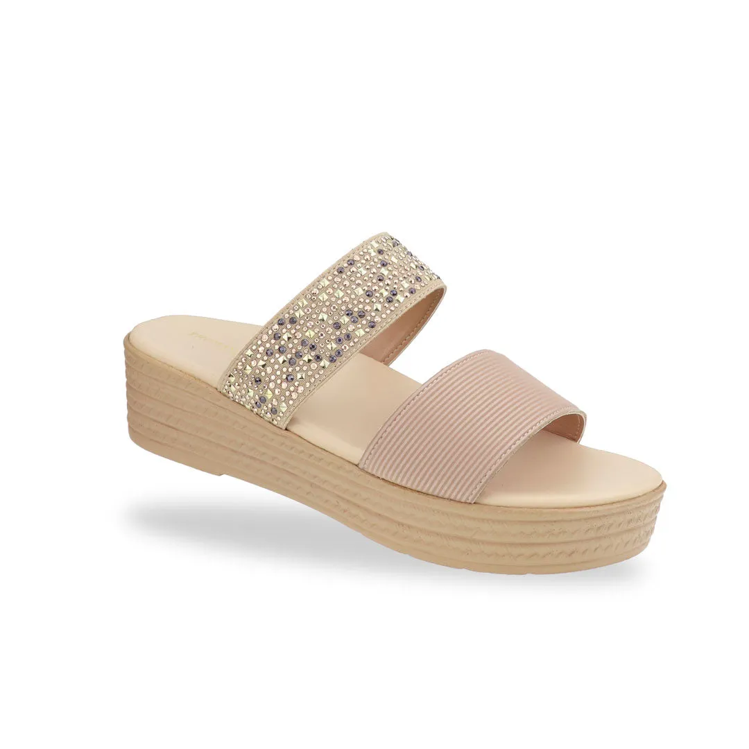 [Add to Cart RM129] Boho Rhinestone Flatform Sandals 2"inch [Cushioned Footbed Series]