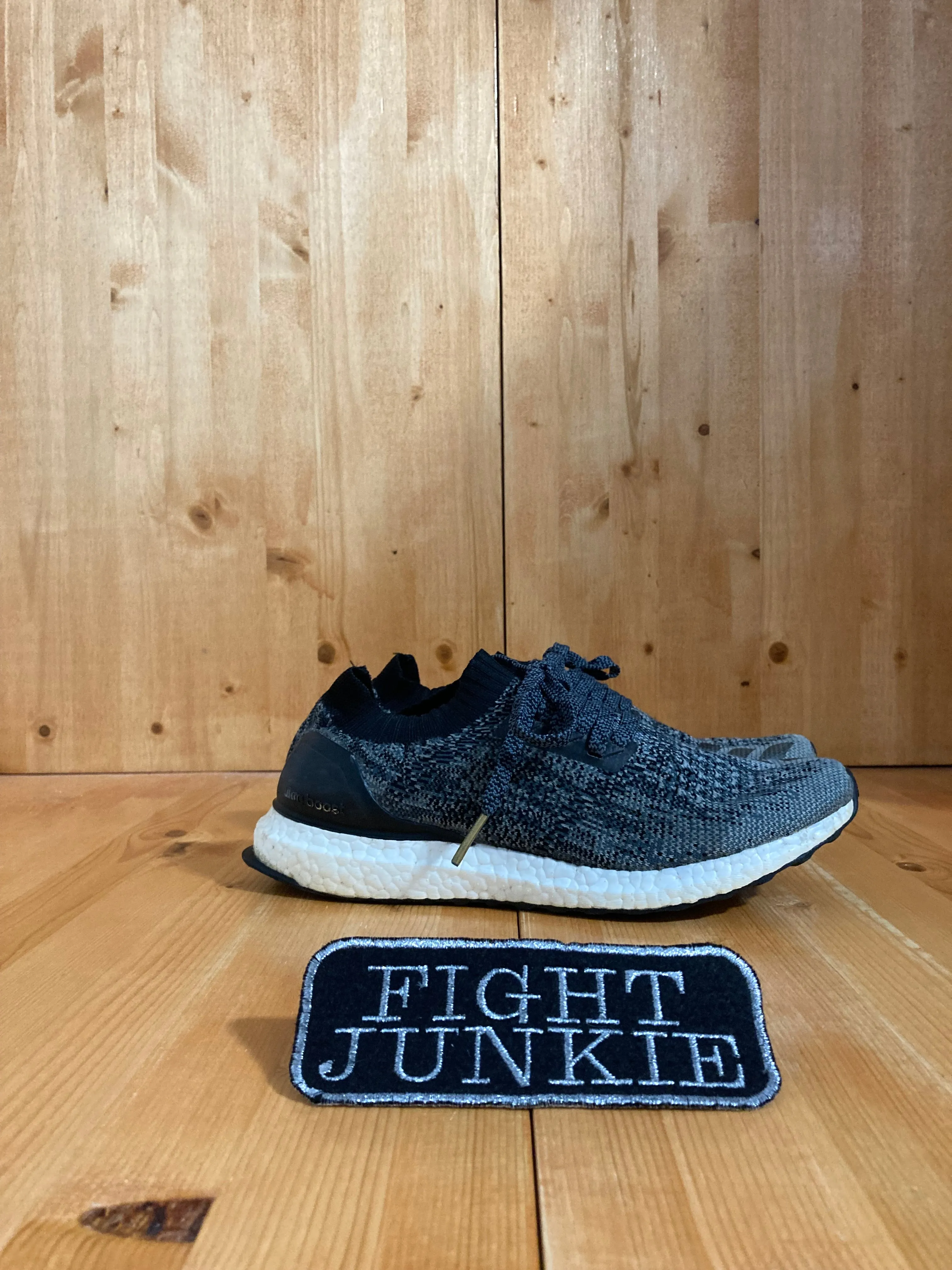ADIDAS ULTRA BOOST UNCAGED Women Size 9 Mesh Running Training Shoes Sneakers Black & Gray BB3904