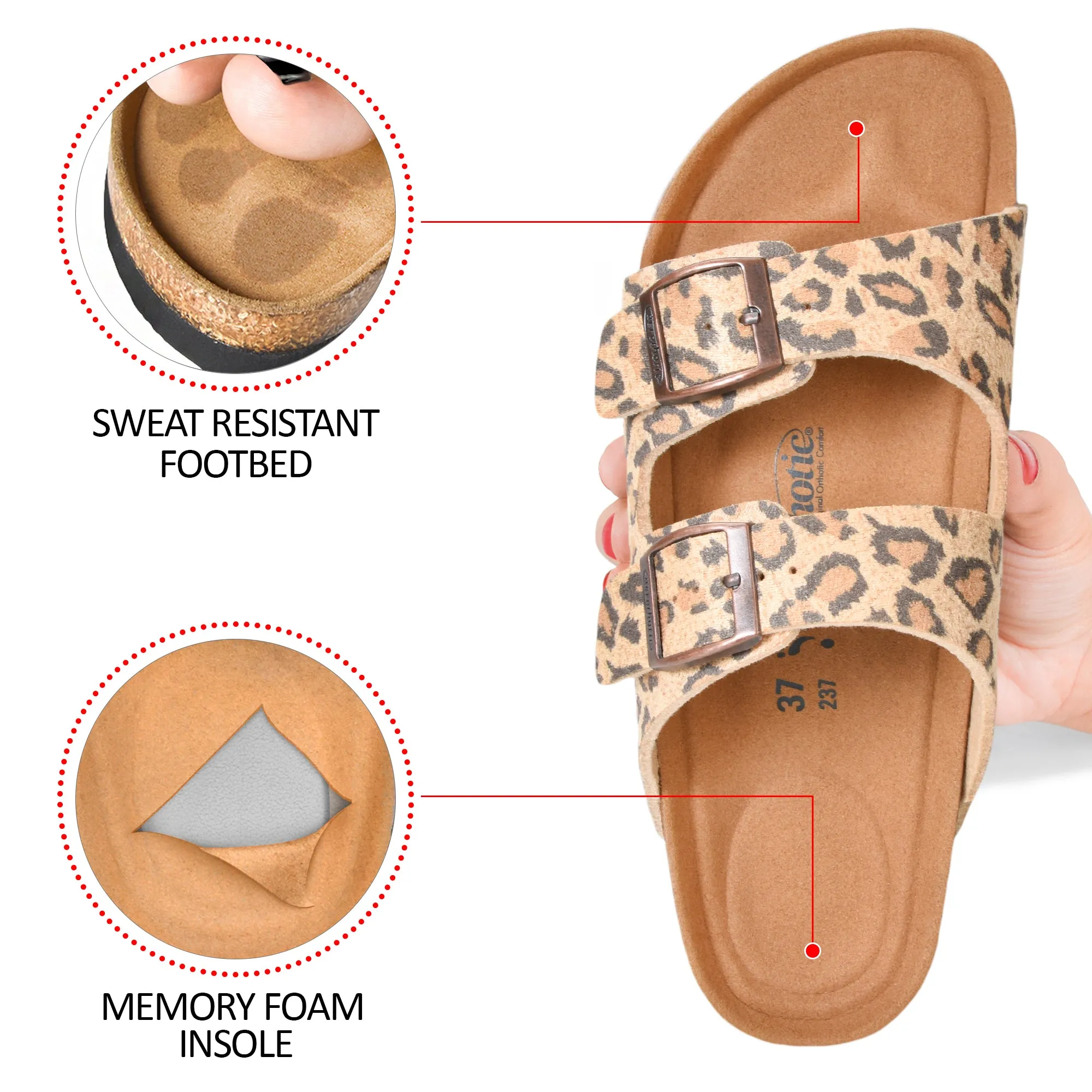 Aerothotic - Ellys Arch Supportive Adjustable Strap Slides - PU1110