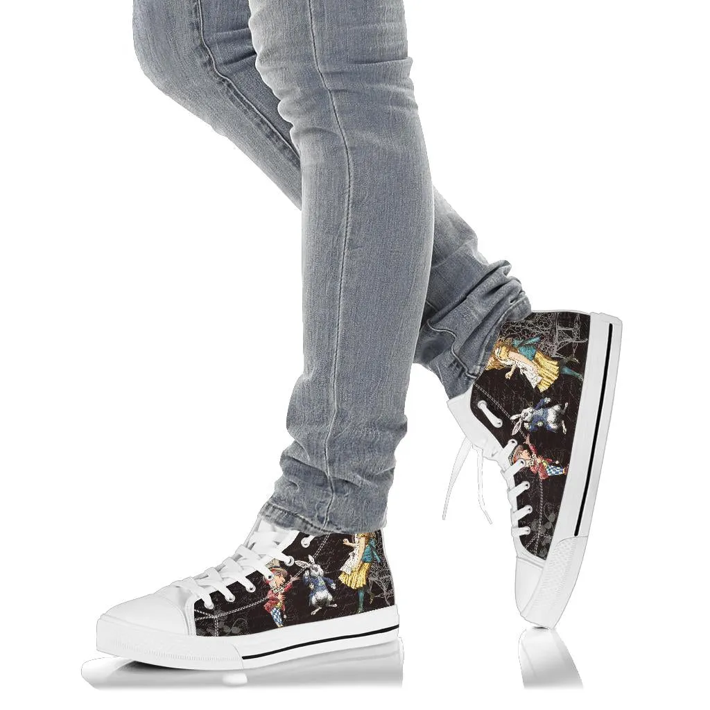 Alice in Wonderland High Top Sneakers