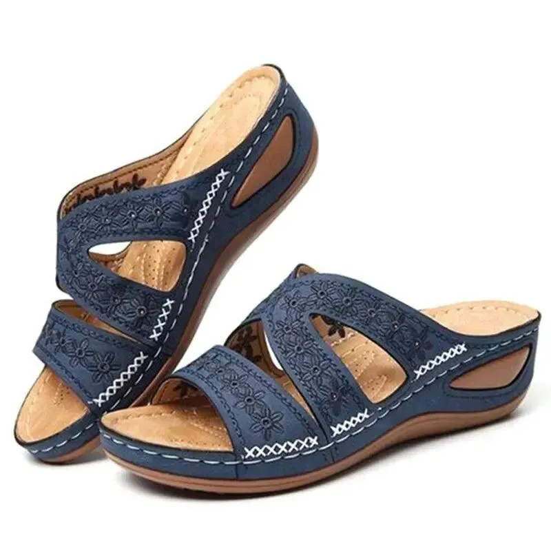 Anti-Slip Premium Women's Wedge Open Toe Sandals - Platform Slippers