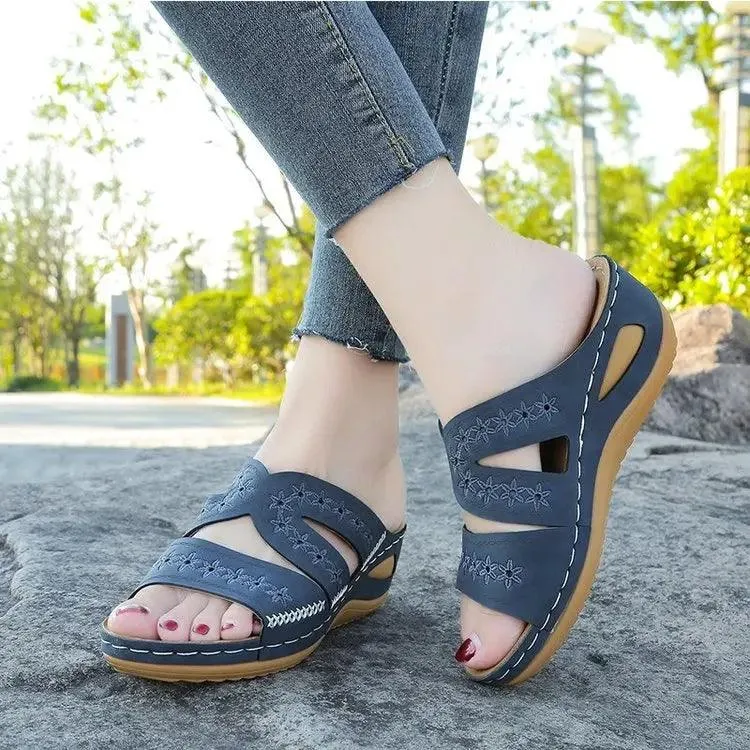 Anti-Slip Premium Women's Wedge Open Toe Sandals - Platform Slippers