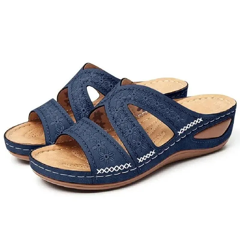 Anti-Slip Premium Women's Wedge Open Toe Sandals - Platform Slippers
