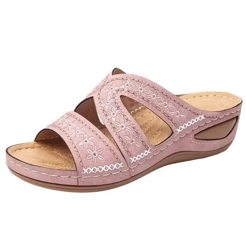 Anti-Slip Premium Women's Wedge Open Toe Sandals - Platform Slippers