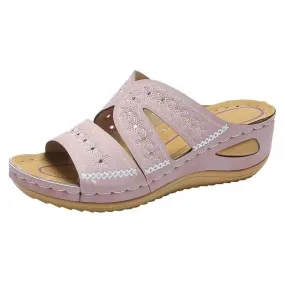 Anti-Slip Premium Women's Wedge Open Toe Sandals - Platform Slippers