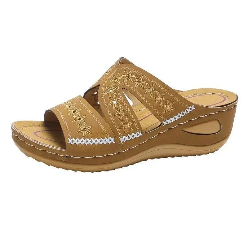 Anti-Slip Premium Women's Wedge Open Toe Sandals - Platform Slippers