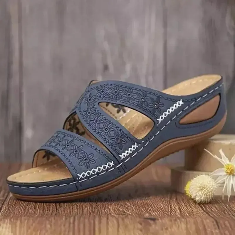 Anti-Slip Premium Women's Wedge Open Toe Sandals - Platform Slippers