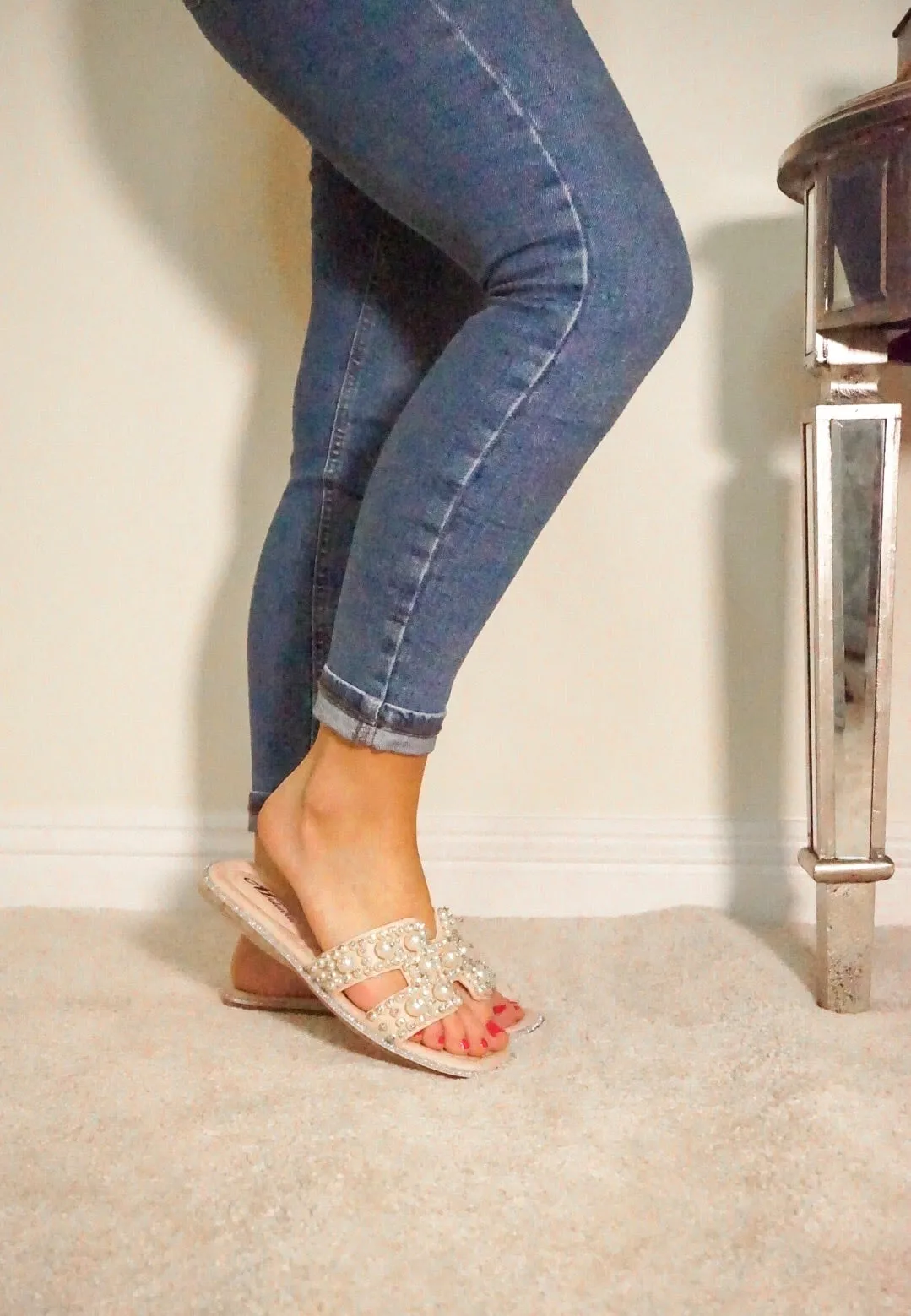 Beige Pearl Sandals