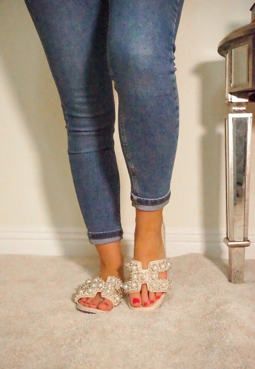 Beige Pearl Sandals