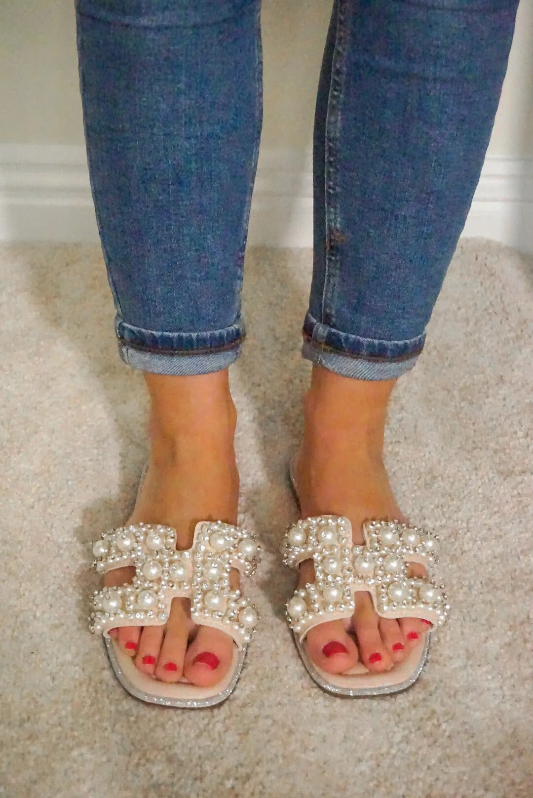 Beige Pearl Sandals