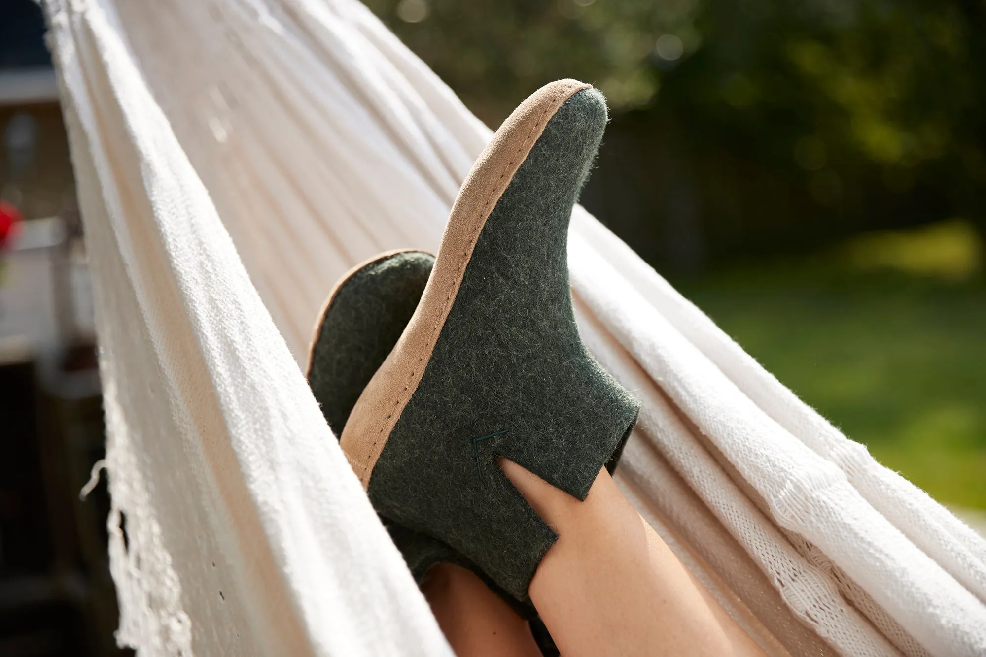 Boot with leather sole - Forest