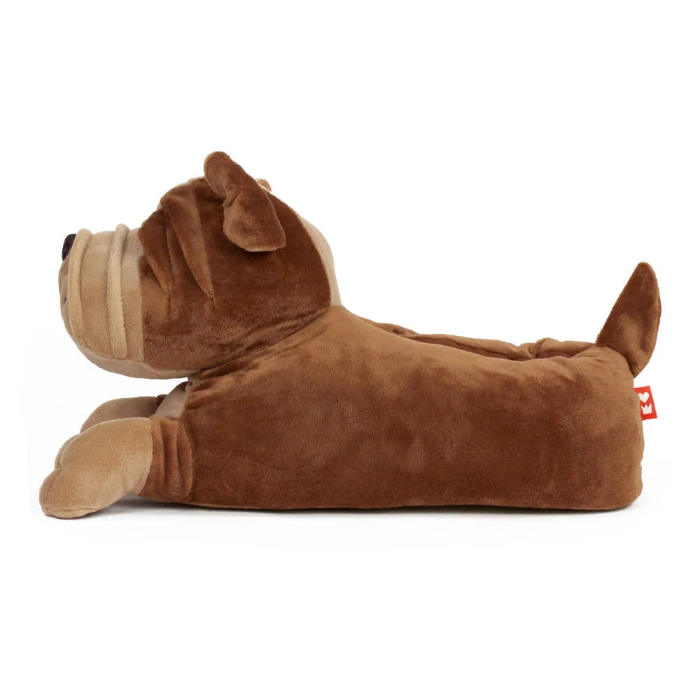 Bulldog Novelty Slippers JulesRoche Plush Snug Non-Slip