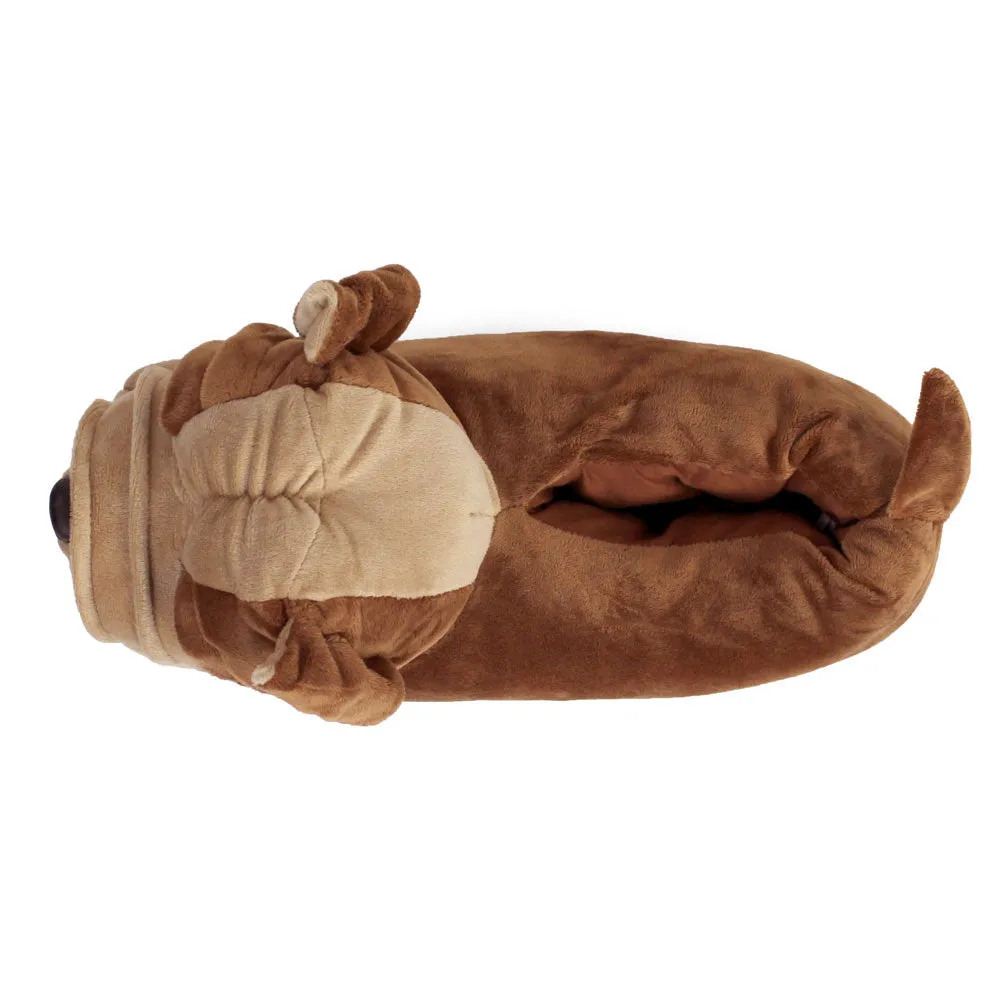 Bulldog Novelty Slippers JulesRoche Plush Snug Non-Slip