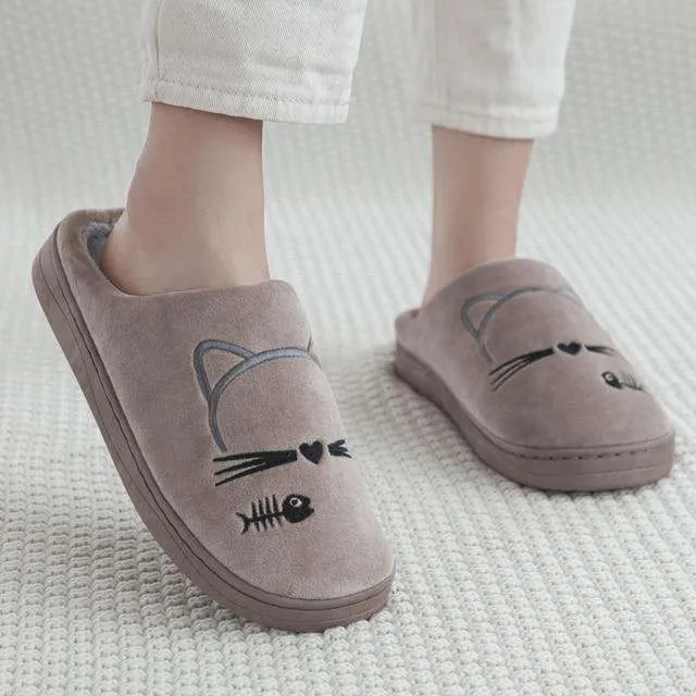Cat Face Non-slip House Slippers
