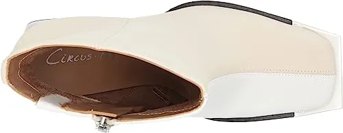 Circus by Sam Edelman Nessie Ivory Square Toe Side Zipper Heel Ankle Boots