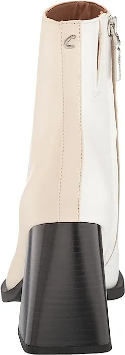 Circus by Sam Edelman Nessie Ivory Square Toe Side Zipper Heel Ankle Boots