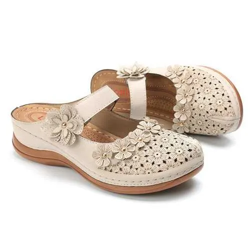 Closed Toe Adjustable Wedges Sandals
