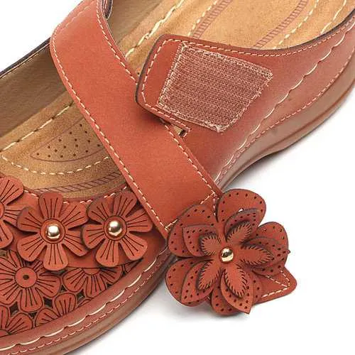 Closed Toe Adjustable Wedges Sandals