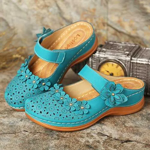 Closed Toe Adjustable Wedges Sandals