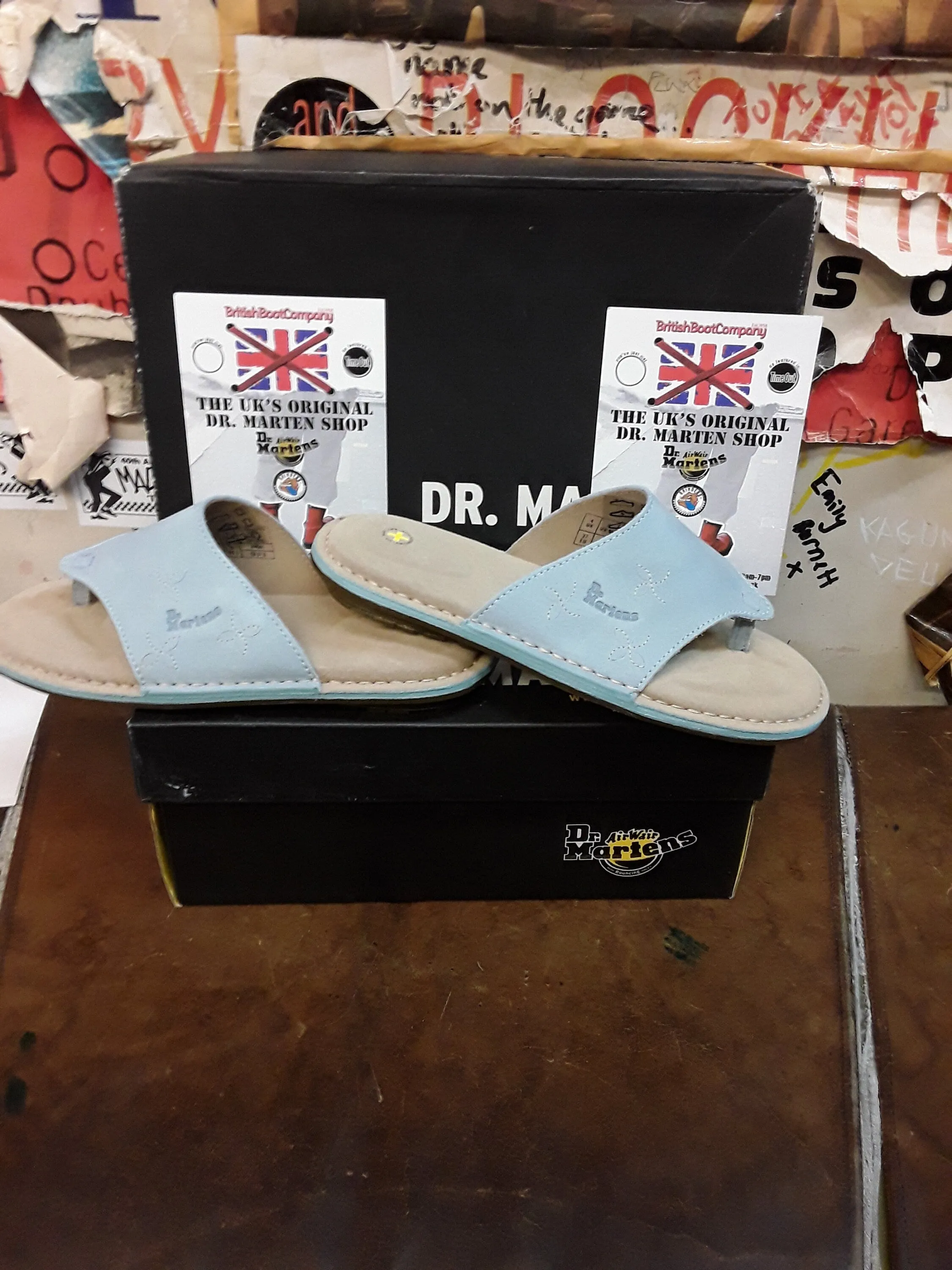 Dr Martens Sky Blue Mule Sandal, Womens Leather Sandals / Various Sizes / 3b05