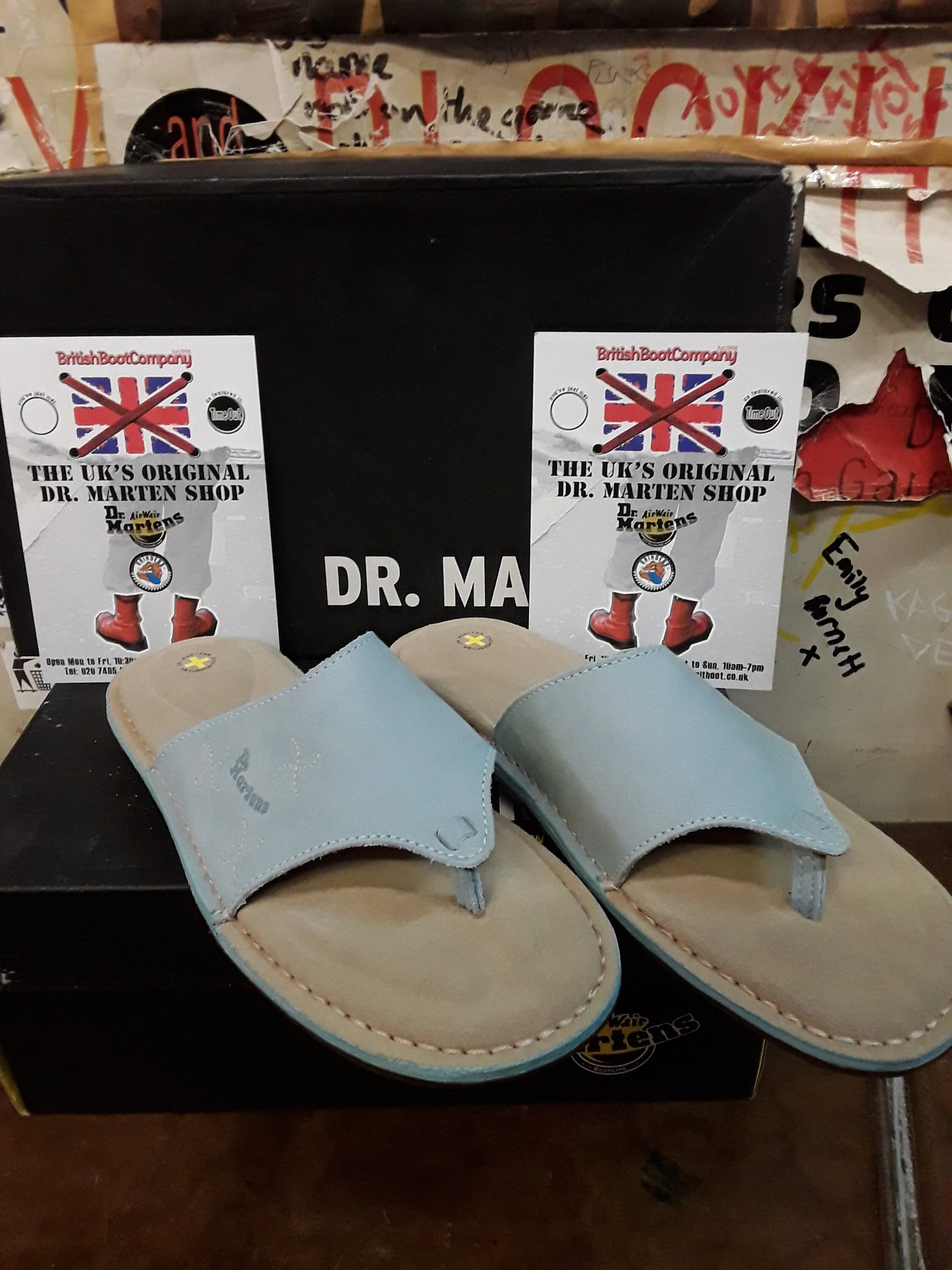Dr Martens Sky Blue Mule Sandal, Womens Leather Sandals / Various Sizes / 3b05