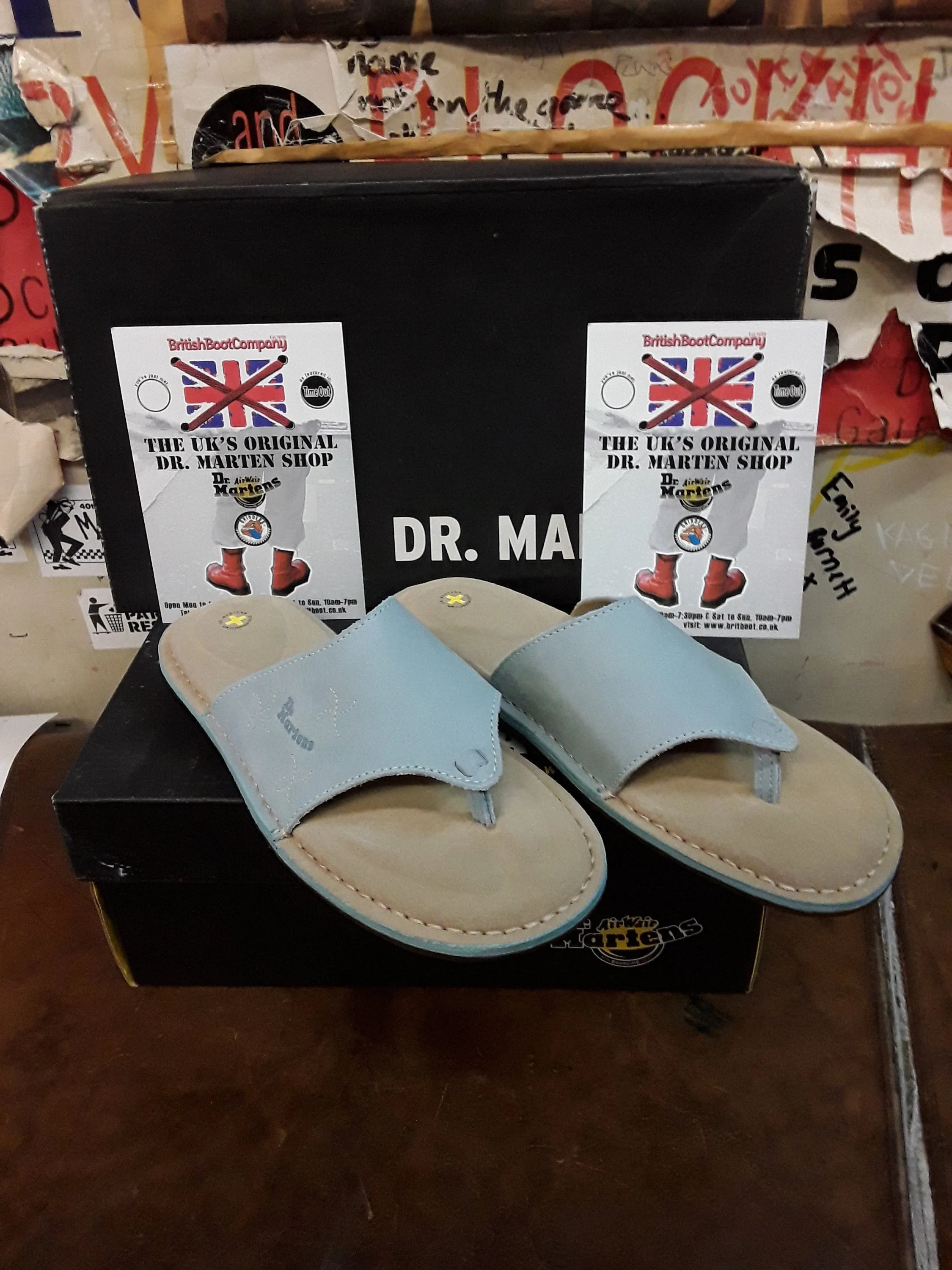 Dr Martens Sky Blue Mule Sandal, Womens Leather Sandals / Various Sizes / 3b05