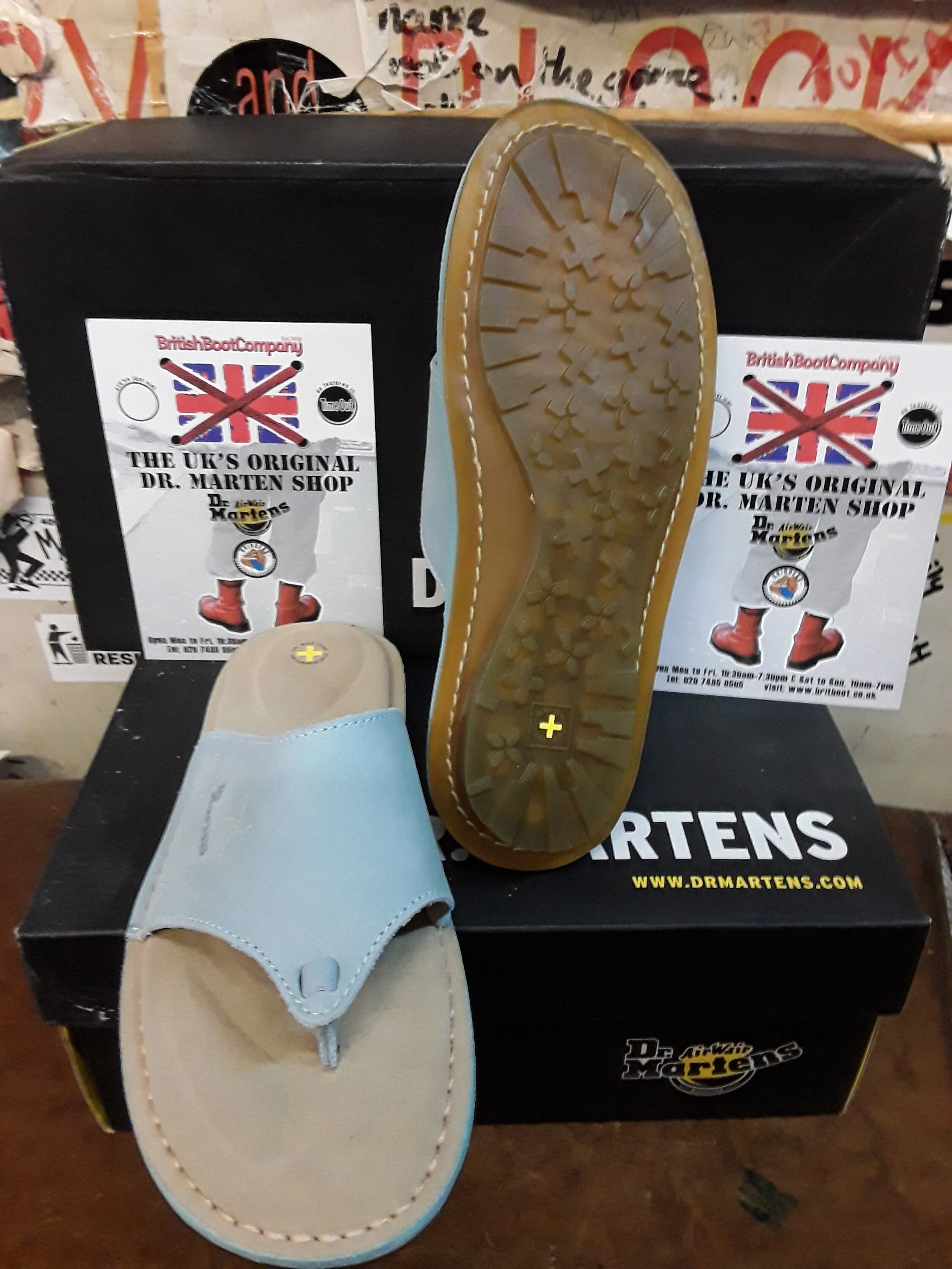 Dr Martens Sky Blue Mule Sandal, Womens Leather Sandals / Various Sizes / 3b05