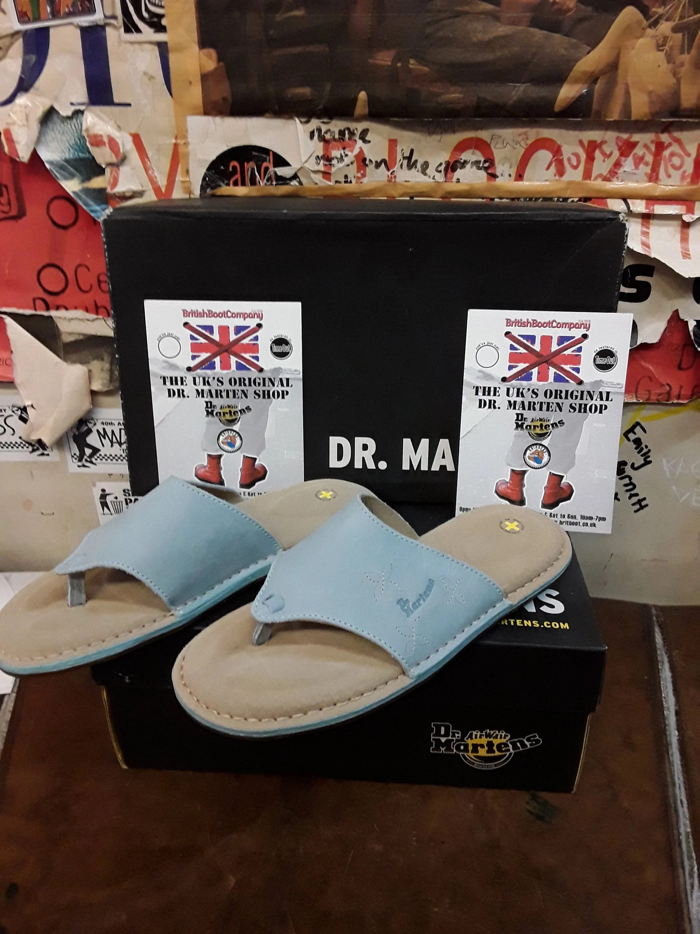 Dr Martens Sky Blue Mule Sandal, Womens Leather Sandals / Various Sizes / 3b05