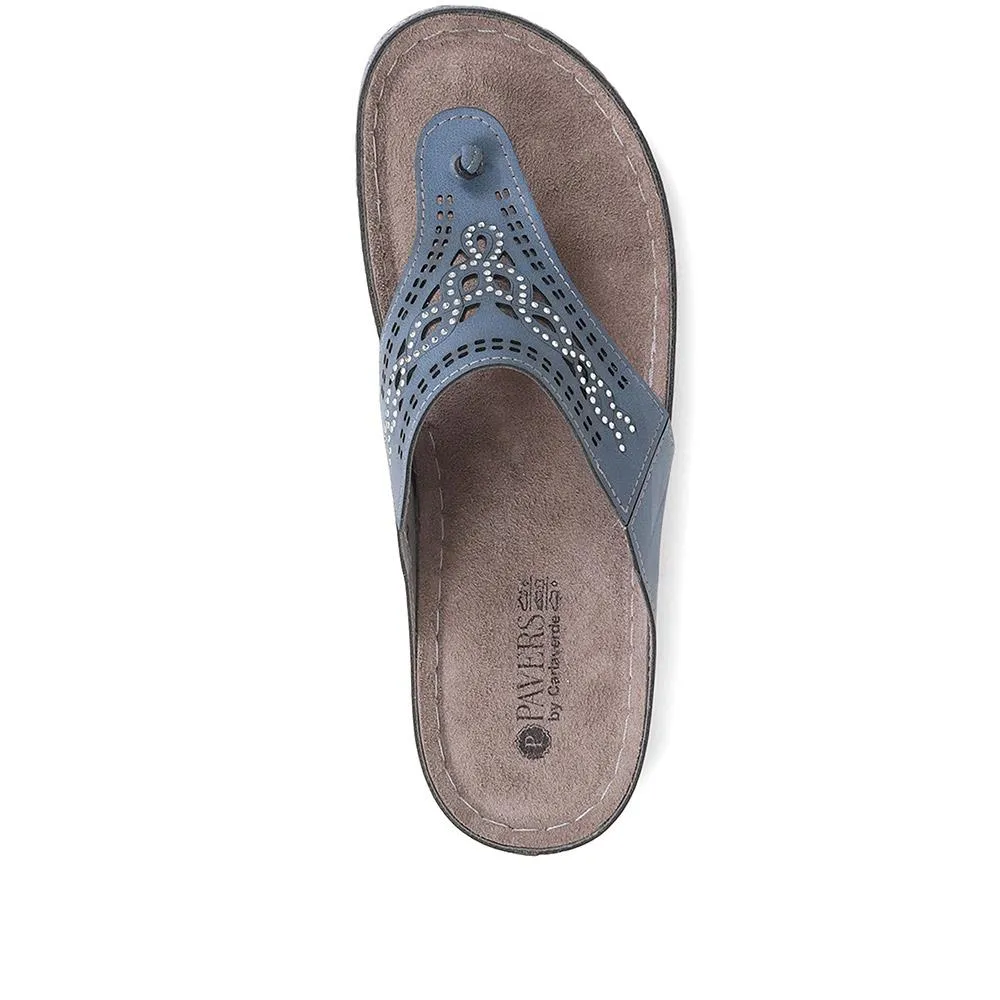 Embellished Toe Post Sandals - SERAY37009 / 323 498