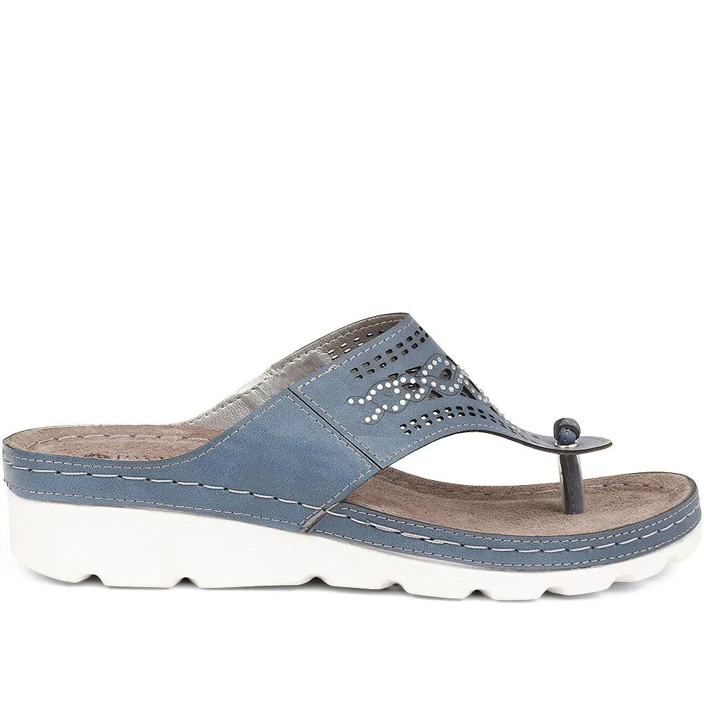 Embellished Toe Post Sandals - SERAY37009 / 323 498