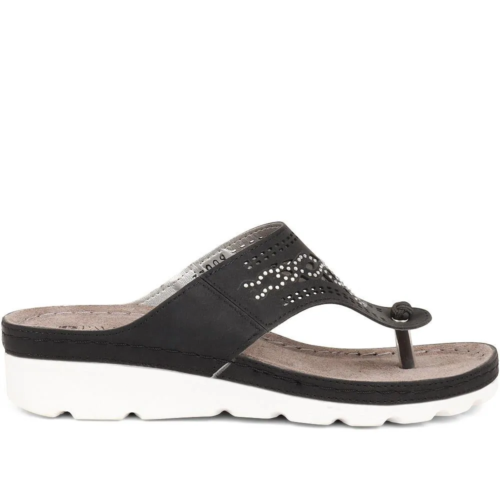 Embellished Toe Post Sandals - SERAY37009 / 323 498