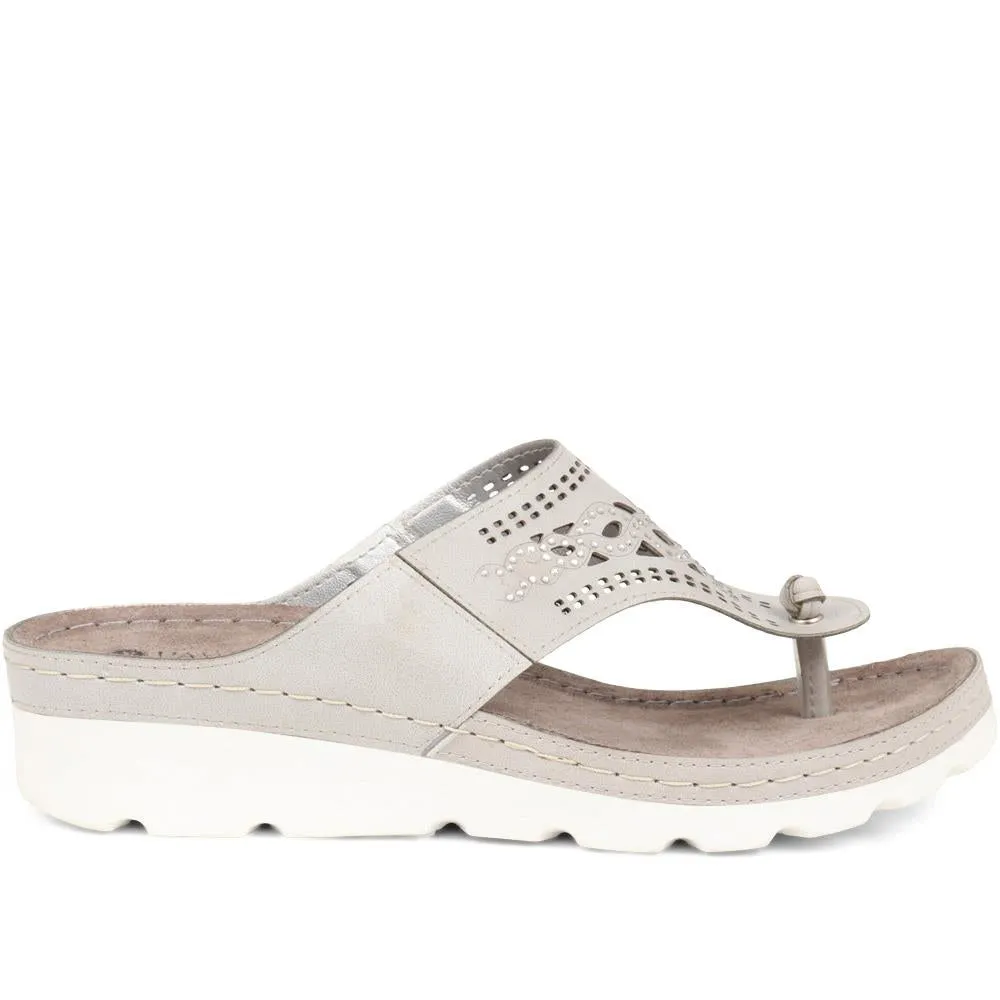 Embellished Toe Post Sandals - SERAY37009 / 323 498