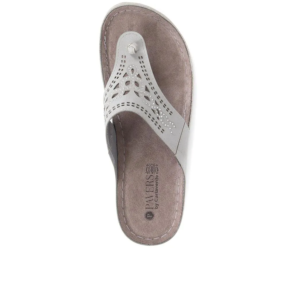 Embellished Toe Post Sandals - SERAY37009 / 323 498