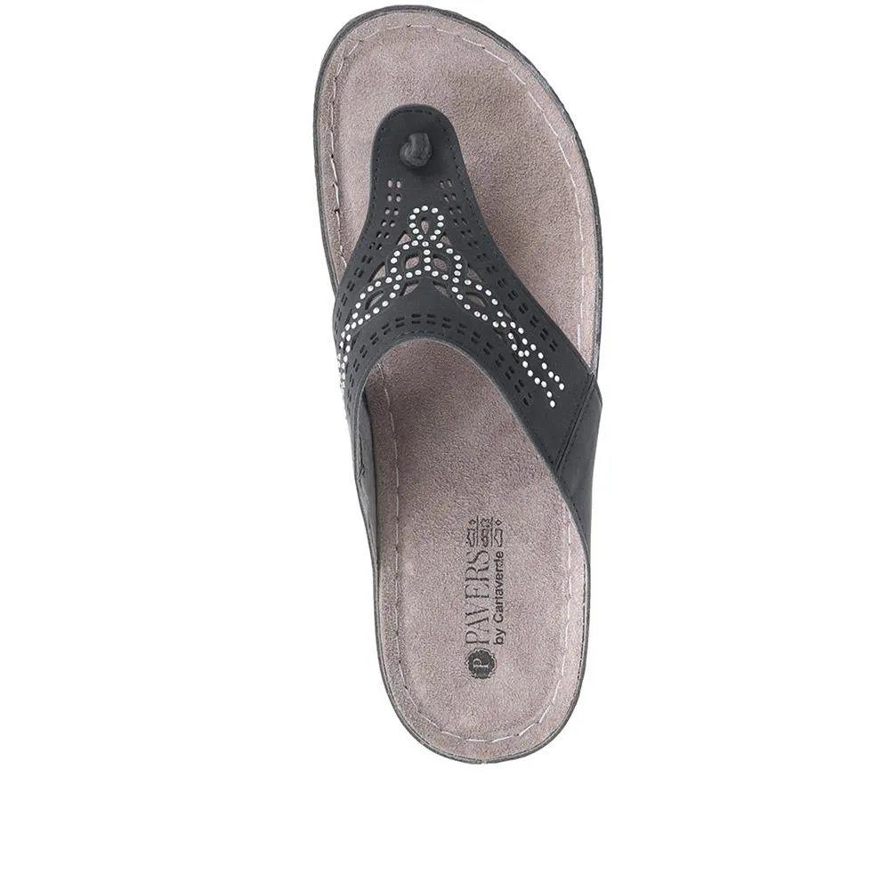 Embellished Toe Post Sandals - SERAY37009 / 323 498