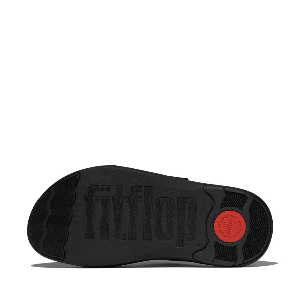 FitFlop Mens F-Mode Go Adjustable Two Bar Slide Sandals - All Black