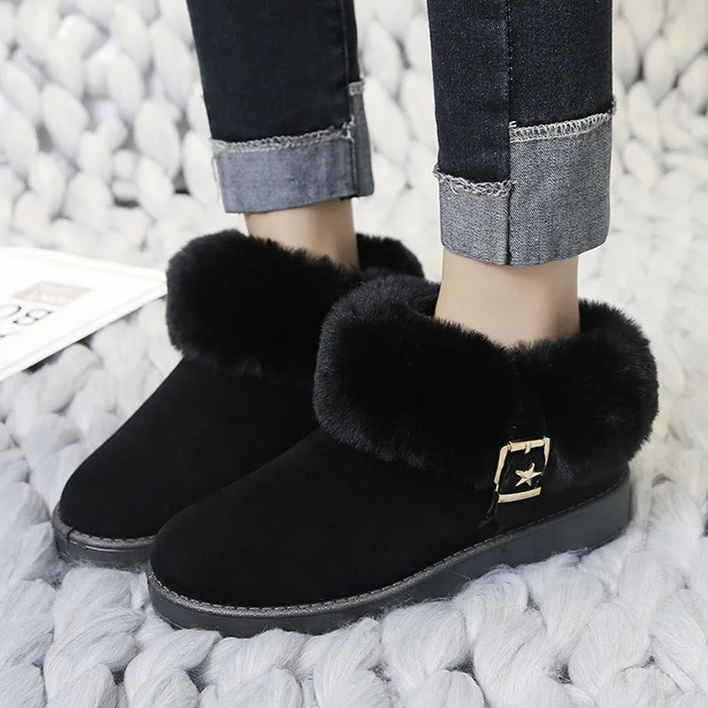 Hot sale Women natural real fox fur snow boots fashion boots for women high quality genuine cow leather winter Ankle boots