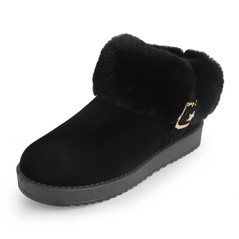 Hot sale Women natural real fox fur snow boots fashion boots for women high quality genuine cow leather winter Ankle boots