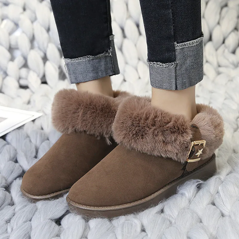 Hot sale Women natural real fox fur snow boots fashion boots for women high quality genuine cow leather winter Ankle boots