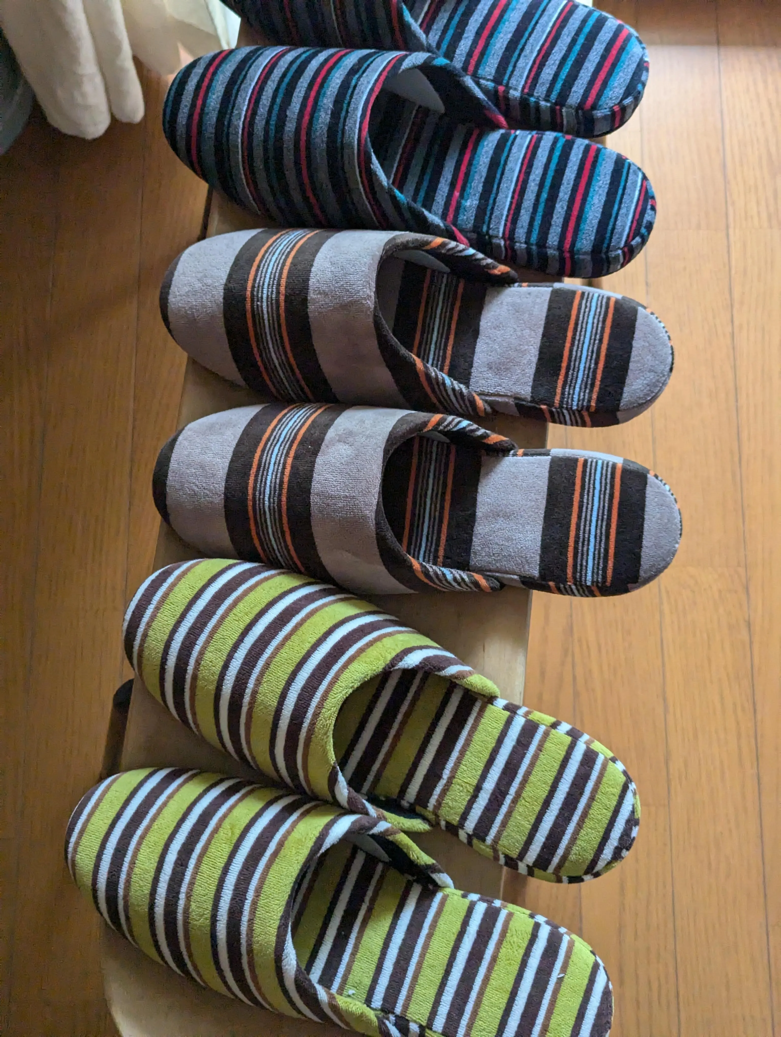 Large | Upcycled Brushed Stripe Slippers #02
