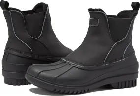 LONDON FOG Tyler Slip On Rain and Snow Boots for Men - Leather Waterproof Chelsea Duck Boots, Lined Insulated Men’s Winter Snow Boots Size 12