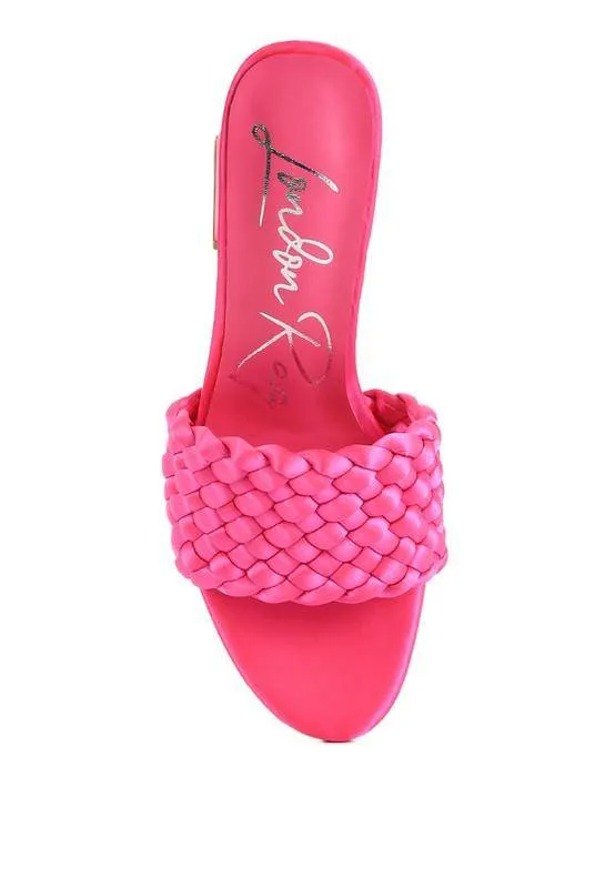 Lust Look Braided Satin Block Sandals