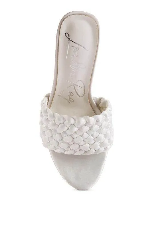 Lust Look Braided Satin Block Sandals