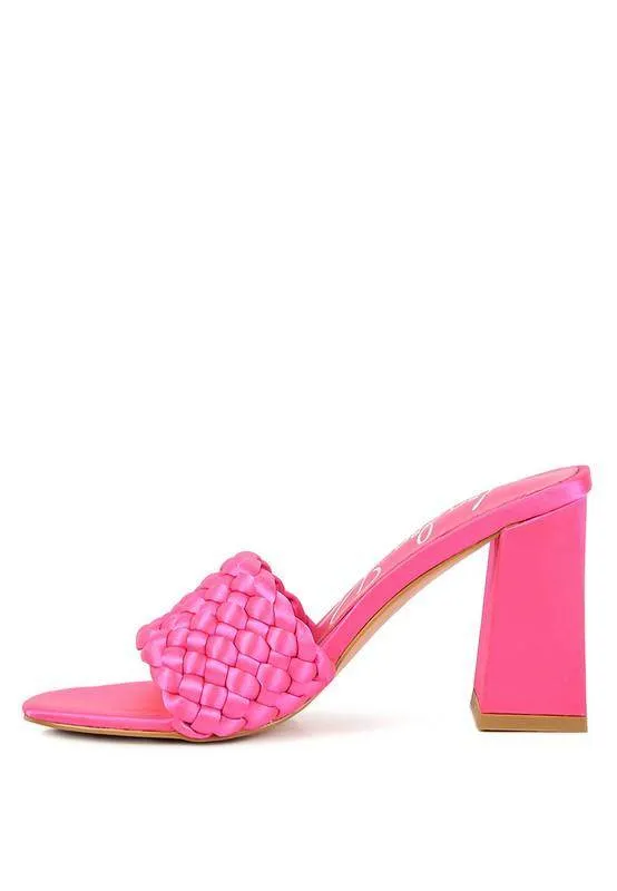 Lust Look Braided Satin Block Sandals