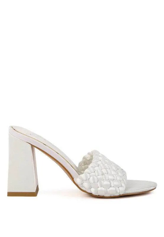 Lust Look Braided Satin Block Sandals