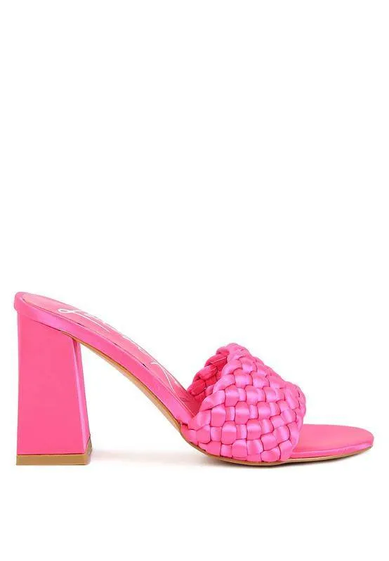 Lust Look Braided Satin Block Sandals