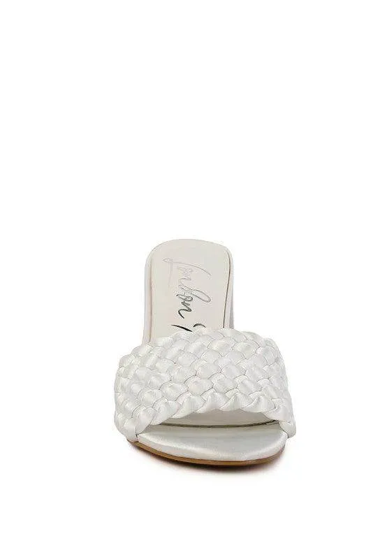 Lust Look Braided Satin Block Sandals