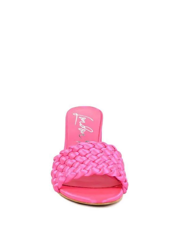Lust Look Braided Satin Block Sandals