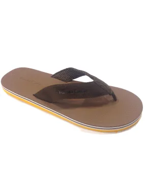 Mens Alister Cushioned Flip Flop Sandals in Brown