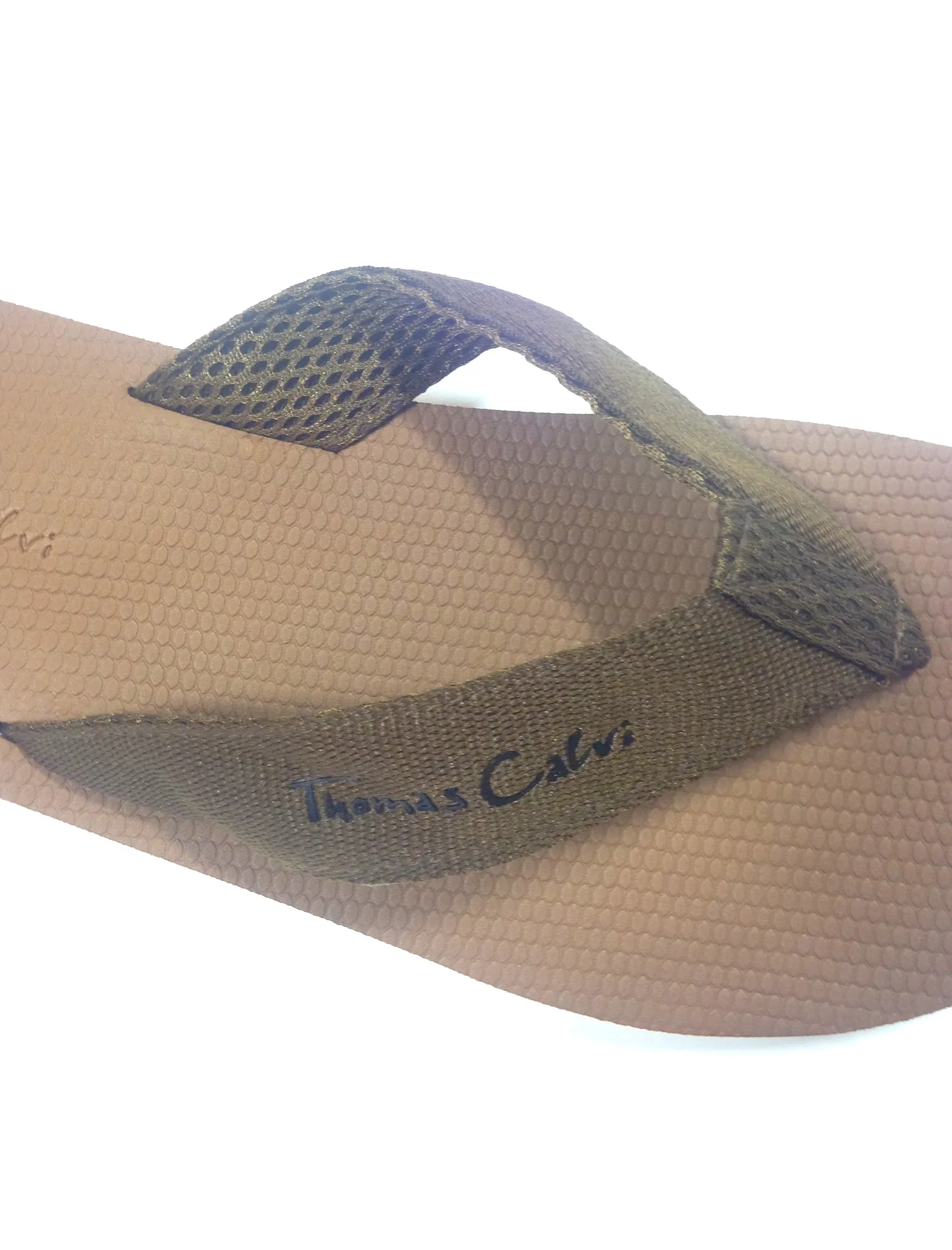 Mens Alister Cushioned Flip Flop Sandals in Brown